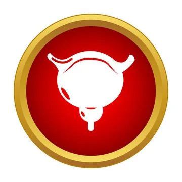 Bladder human organ icon on red button design 库存插图