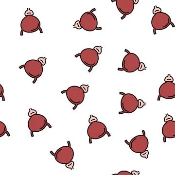 Bladder human organ vector seamless pattern Stock Illustration
