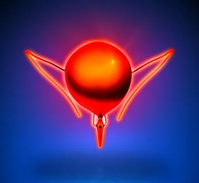 Bladder - Internal organs - blue background Stock-Illustration