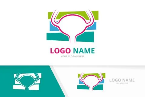 Bladder logo combination. Urinary tract logotype design template. Urology health Stock Illustration