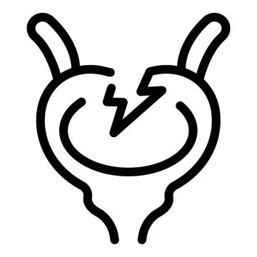 Bladder pain causing discomfort and urinary problems icon Stock Illustration