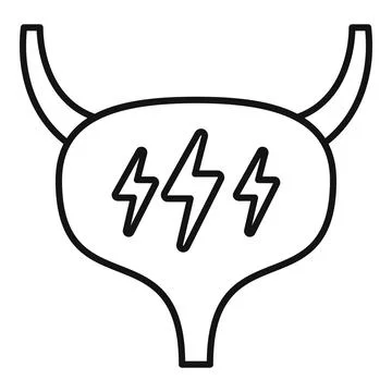 Bladder pain problem icon, urinary tract infection concept Stock Illustration