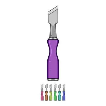 Blade chisel carving cartoon vector graphic Illustration