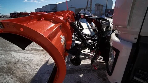 The blade to clear the snow Stock Footage 106015180