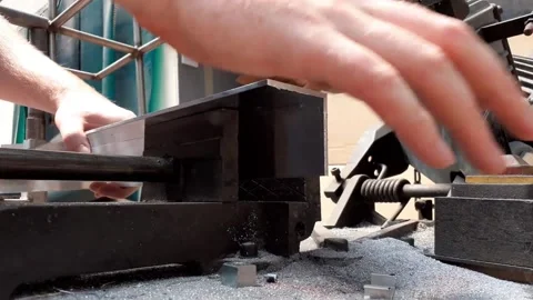 Blade cutting metal Stock Footage 134648510