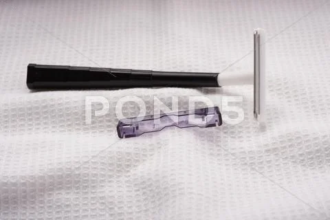 A blade disposable black on white background Stock Photos