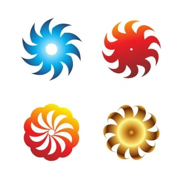 Blade icon set Circular symbol Stock Illustration