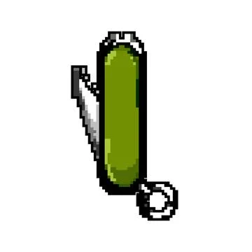 Blade knife tool game pixel art vector illustration Stock Illustration