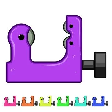 Blade pipe cutter cartoon vector graphic Stock Illustration