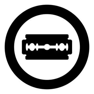 Blade razor black icon in circle vector illustration isolated . Stock Illustration
