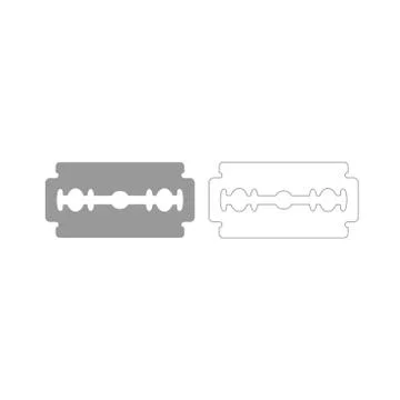 Blade razor grey set icon . Stock Illustration