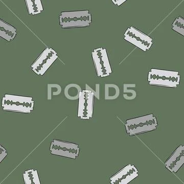Blade razor pattern in cartoon style. Seamless pattern vector illustration Stock Illustration