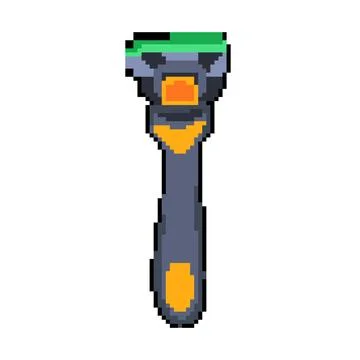 Blade shaver handle pixel art vector illustration Illustration