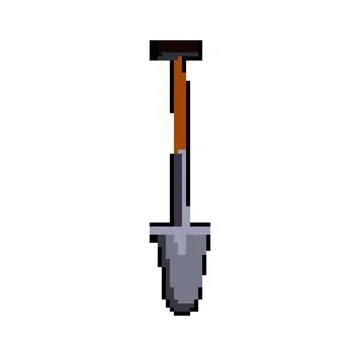 Blade tree planting shovel pixel art vector illustration Stock Illustration