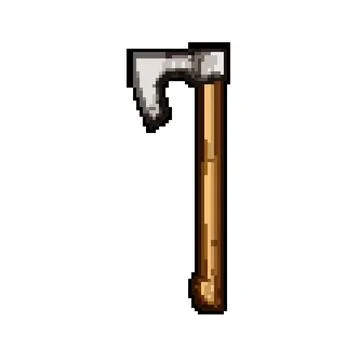 Blade viking axe pixel art vector illustration Illustrazione stock