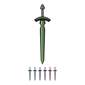 Blade viking sword cartoon vector graphic 스톡 일러스트