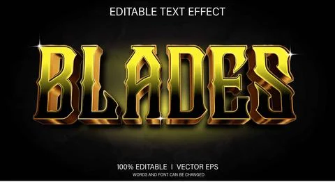 Blades 3d vector text effect with modern style design Illustration