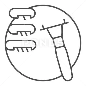 Blades for razor thin line icon. Various blades for razor illustration isolated Stock Illustration