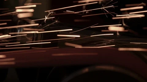 Bladesmith and blacksmith work on knives and metal in old anvil in slowmotion Stock Footage 96352803