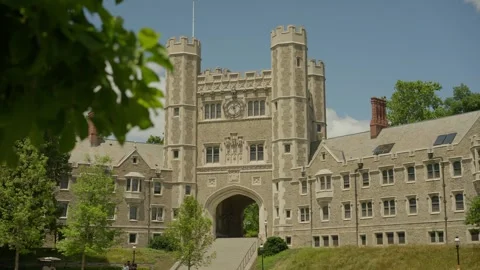 Blair Hall At Princeton University Dolly Forward Stock Footage 340261116