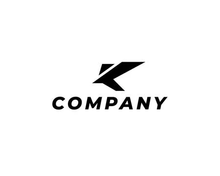 Blak Letter K flying eagle logo design concept. Vector illustration Stock Illustration