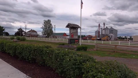 Blakes Cider Mill Sign Armada, Michigan 4K Wide Angle Video stock 156129285
