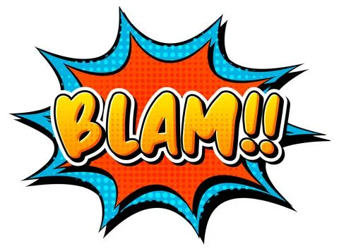 Blam retro comic speech bubble and effect in pop art style Illustrazione stock