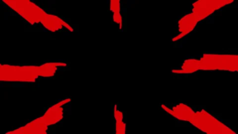 Blaming and pointing fingers icon animation on green screen background. Animated Stock Footage 335587922