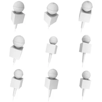 Blanck microphone set. 3d render Stock Illustration