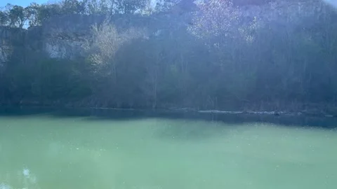 Blanco River Texas Calm Flow Scenic Nature Pan Video stock 332173536