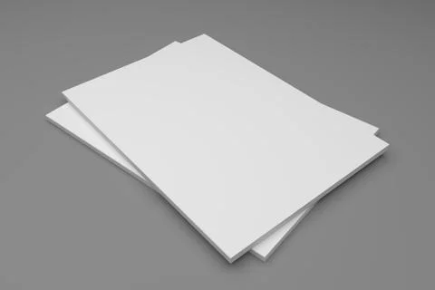 Blank 3D illustration empty two magazines, books on gray. Stock-Illustration