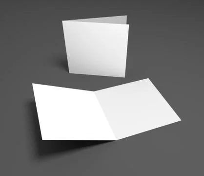 Blank 3d illustration open square greeting cards Stock-Illustration