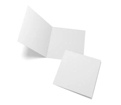 Blank 3d illustration open square greeting cards Stock-Illustration
