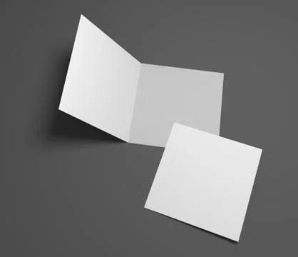 Blank 3d rendering open square greeting cards Stockillustratie