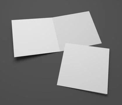 Blank 3d rendering square greeting cards Stock Illustration