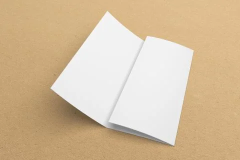Blank 3D rendering tri-fold brochure mock-up with clipping path on texture No. 2 Stock-Illustration
