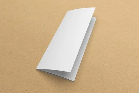 Blank 3D rendering tri-fold brochure mock-up with clipping path on texture No. 3 Stock-Illustration