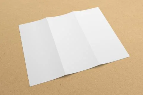 Blank 3D rendering tri-fold brochure mock-up with clipping path on texture No. 5 Stock Illustration