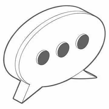 Blank 3D Speech Bubble Graphic for Communication Stock Illustration