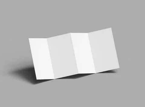 Blank 4-panel accordion fold brochure render to present your design Stock Illustration