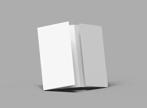 Blank 4-panel accordion fold brochure render to present your design Stock Illustration