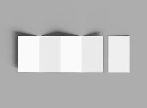 Blank 4-panel accordion fold brochure render to present your design Stock Illustration