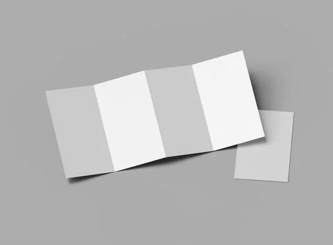 Blank 4-panel accordion fold brochure render to present your design Stock Illustration