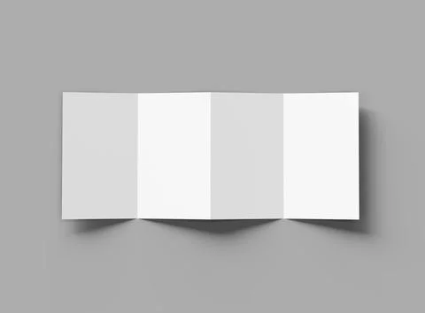Blank 4-panel accordion fold brochure render to present your design Illustrazione stock