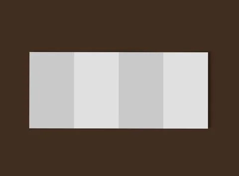 Blank 4-panel roll fold leaflet 3d render to present your design. Stock Illustration