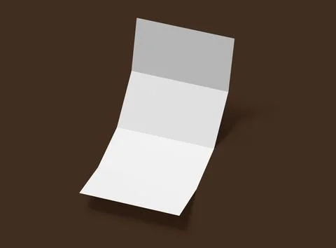 Blank 4-panel roll fold leaflet 3d render to present your design Stock Illustration