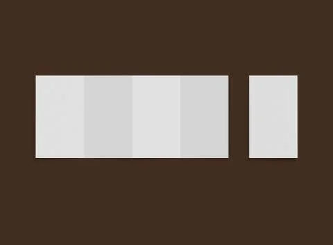 Blank 4-panel roll fold leaflet 3d render to present your design Stock Illustration