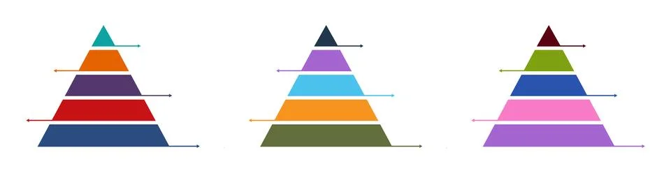 Blank 5 tier pyramid chart vector concept design. 5 tier infographic vector Stock Illustration