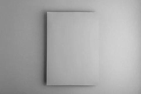 Blank A4 brochure layout on ultimate gray background, template Stock Photos