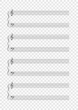 Blank A4 music notes on checkered background Stock Illustration